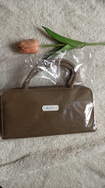Women's Olive Canvas Zip Clutch Wallet with Short Handles